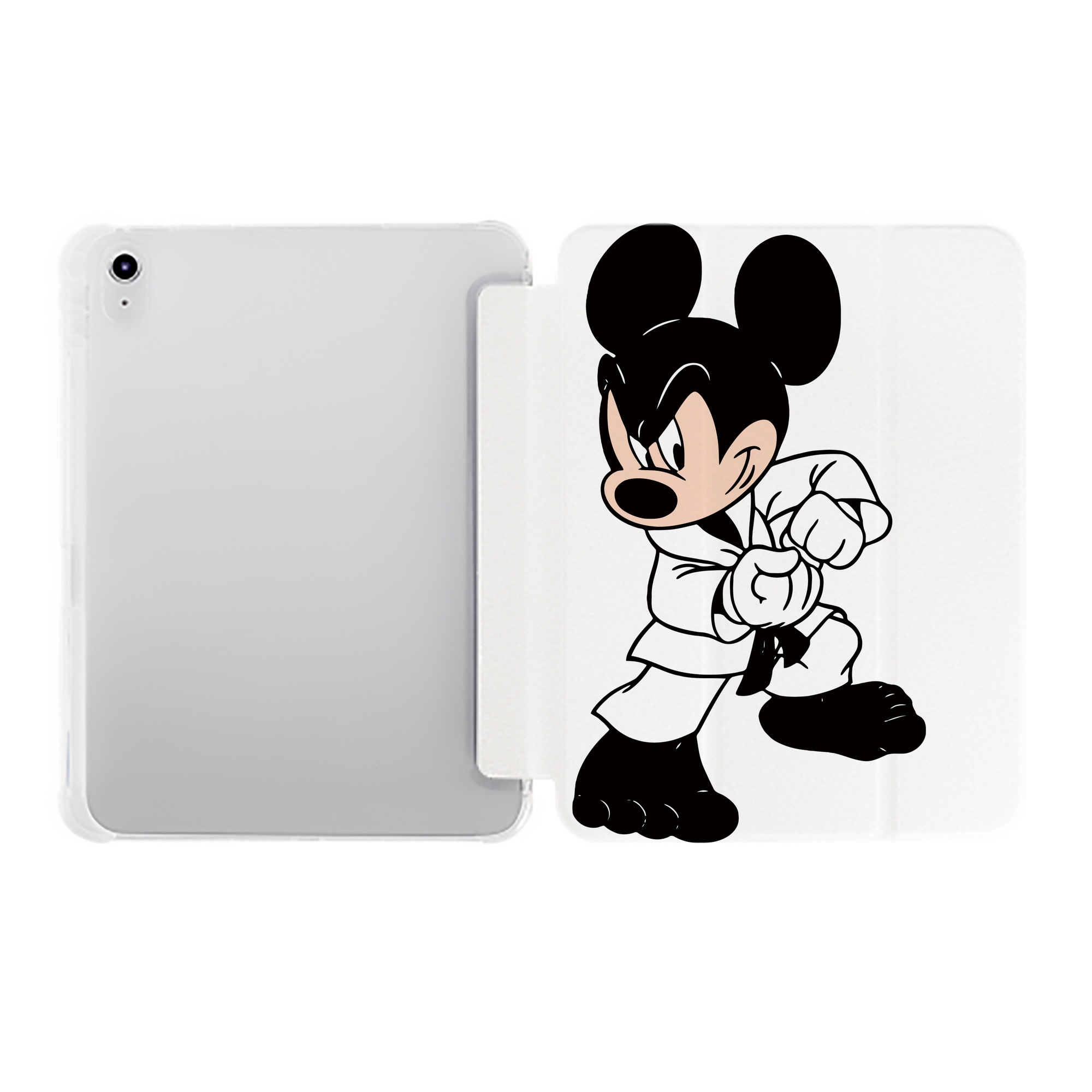 （画像用） ミッキーマウス Mickey Mouse IPad ケース ペン収納付き 三つ折りスタンド PUレザー×シリコン 対応機種9.5/10.5/10.9インチ